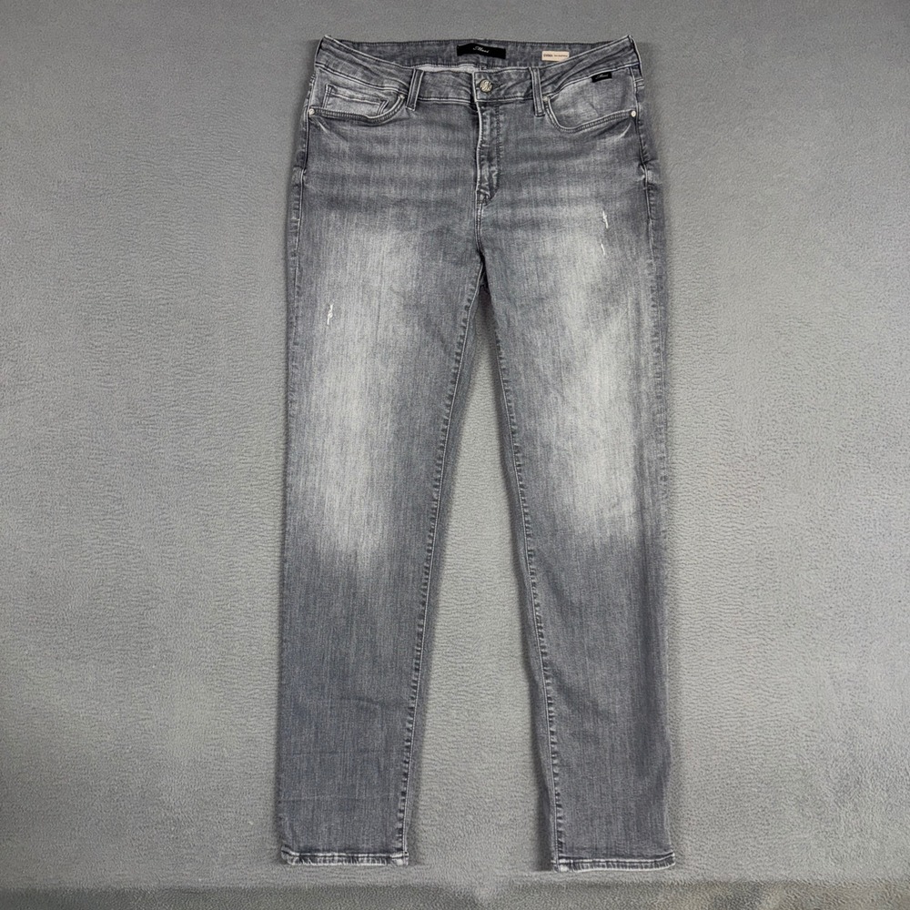 Mavi Jeans Womens 32 Grey Faded Emma Slim Boyfriend Distressed Mid Rise Denim